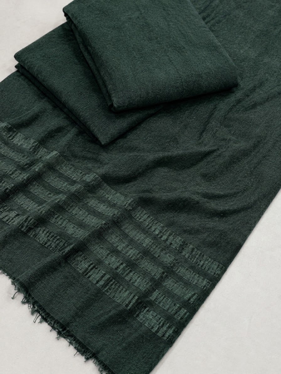 3-PC SWEET LEATHER VELVET | EXPORT QUALITY LUXURY EDITION [BOTTLE GREEN]