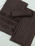 Hayadar Clothing Alpine Velvet Dhank Marina 3-piece winter set in chocolate brown with plush velvet fabric and intricate detailing.