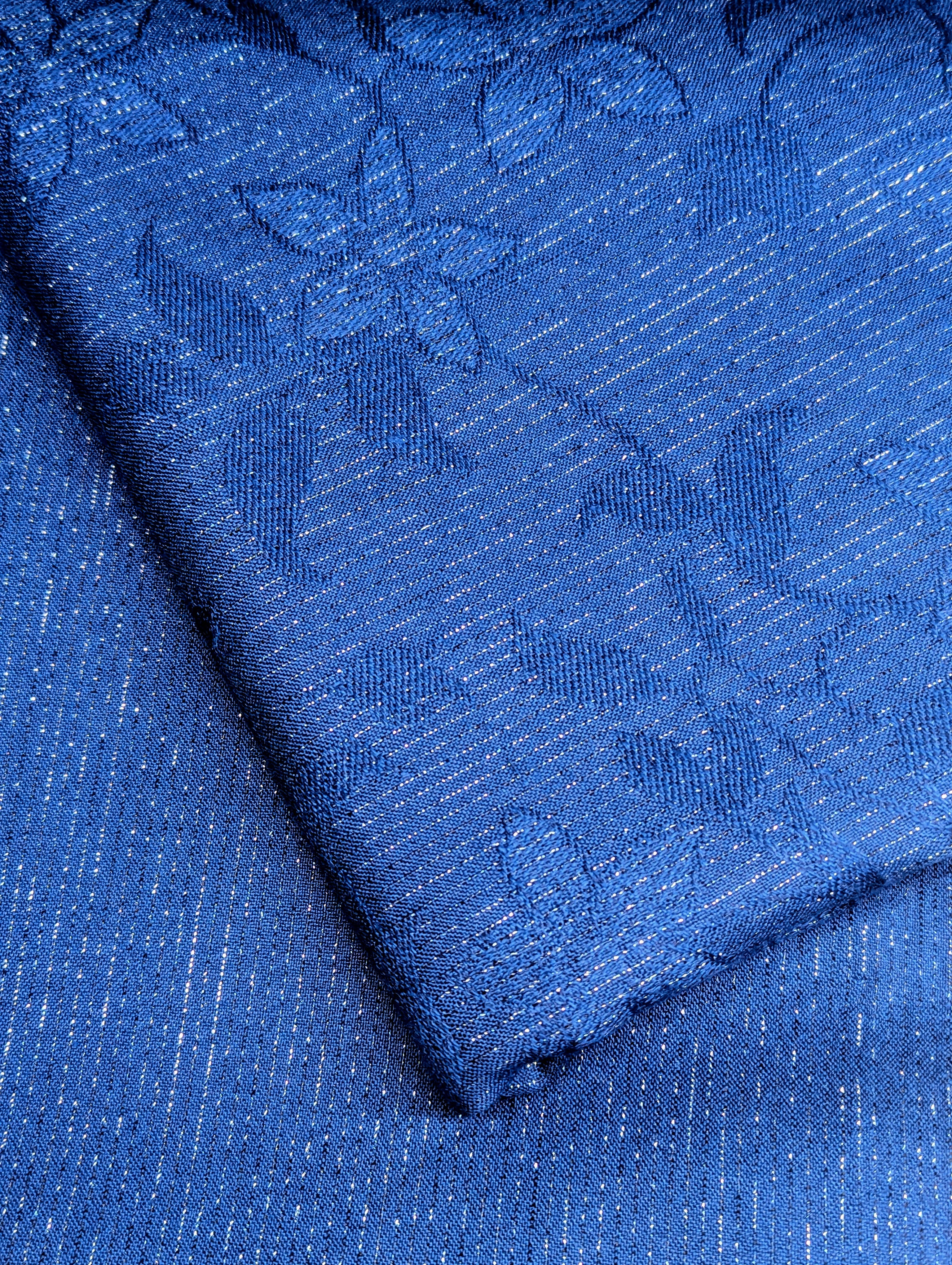 Hayadar Clothing 2-piece Zari Line Moon Lite Marina set in Zink Blue from Winter 2025 Collection, featuring intricate zari detailing.