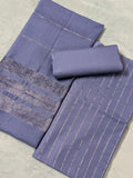 Hayadar Clothing Alpine Velvet Dhank Marina 3-piece winter collection in mid-gray, soft velvet fabric with stylish design.