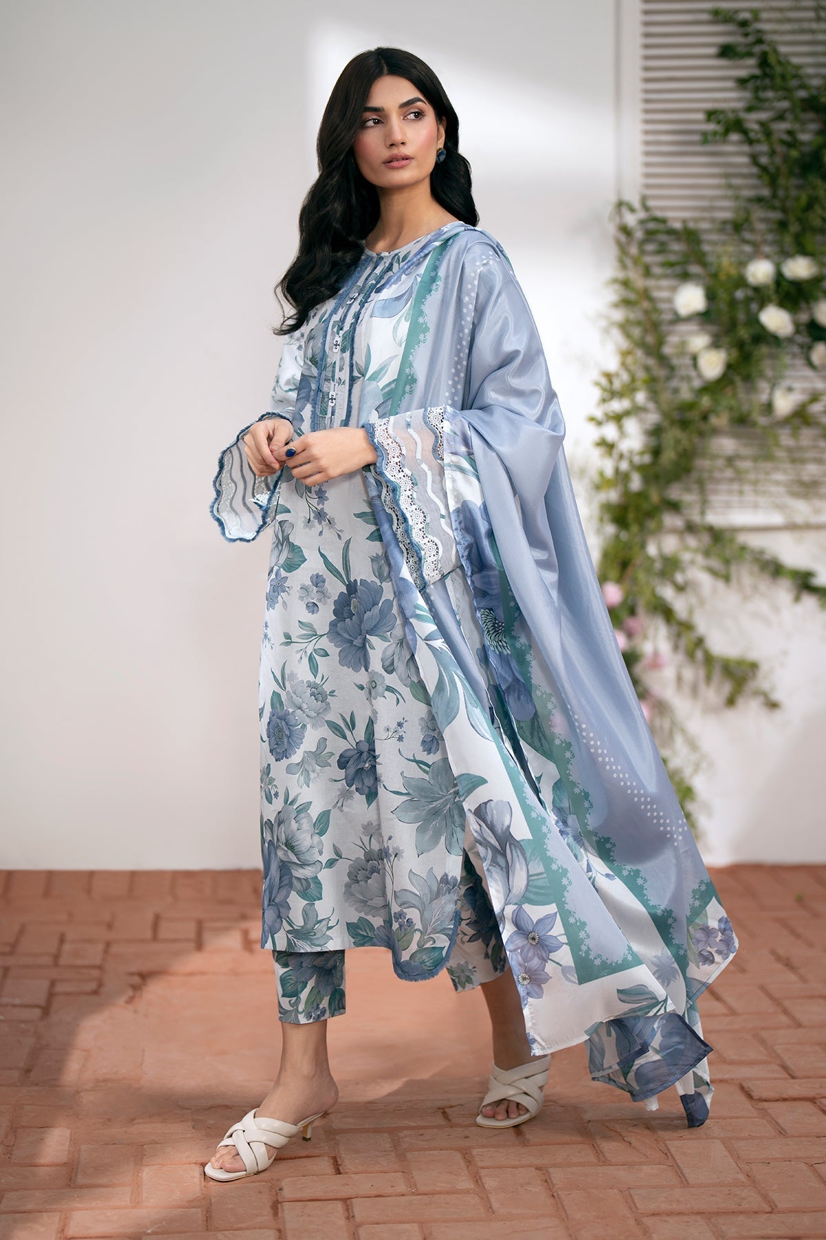 3PC Baroque Digital Print Bana Dora – Elegant Lawn Summer Collection (DA004)
