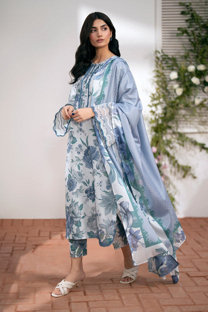 3PC Baroque Digital Print Bana Dora – Elegant Lawn Summer Collection (DA004)